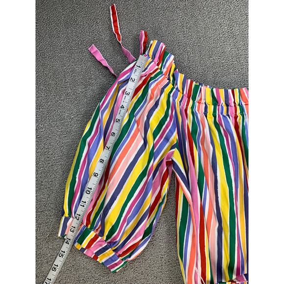 Eloquii Dress Striped Off the Shoulder Rainbow Mini Size 16 - Picture 11 of 12